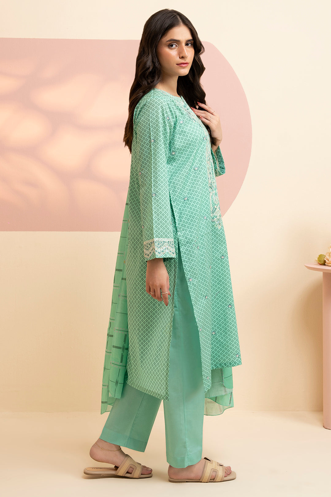 Embroidered Kurta Dupatta Trouser - 1710