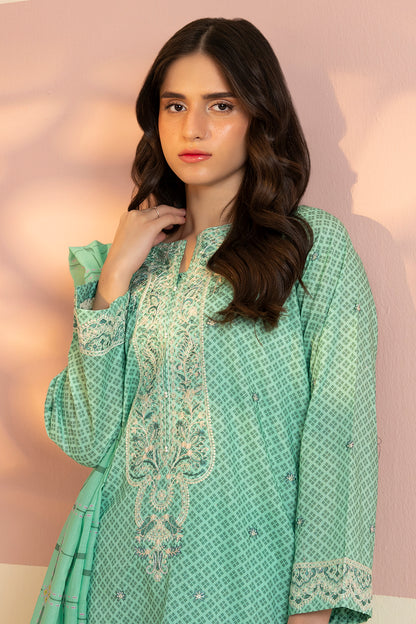 Embroidered Kurta Dupatta Trouser - 1710