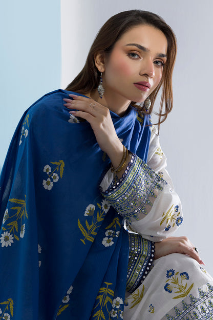 Embroidered Kurta Dupatta Trouser - 1711