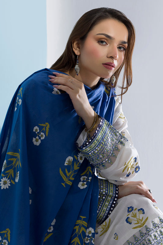 Embroidered Kurta Dupatta Trouser - 1711