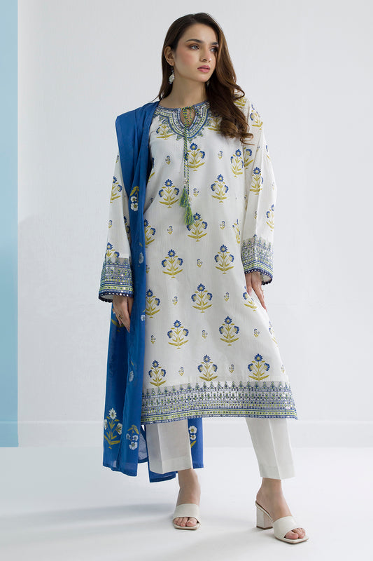 Embroidered Kurta Dupatta Trouser - 1711