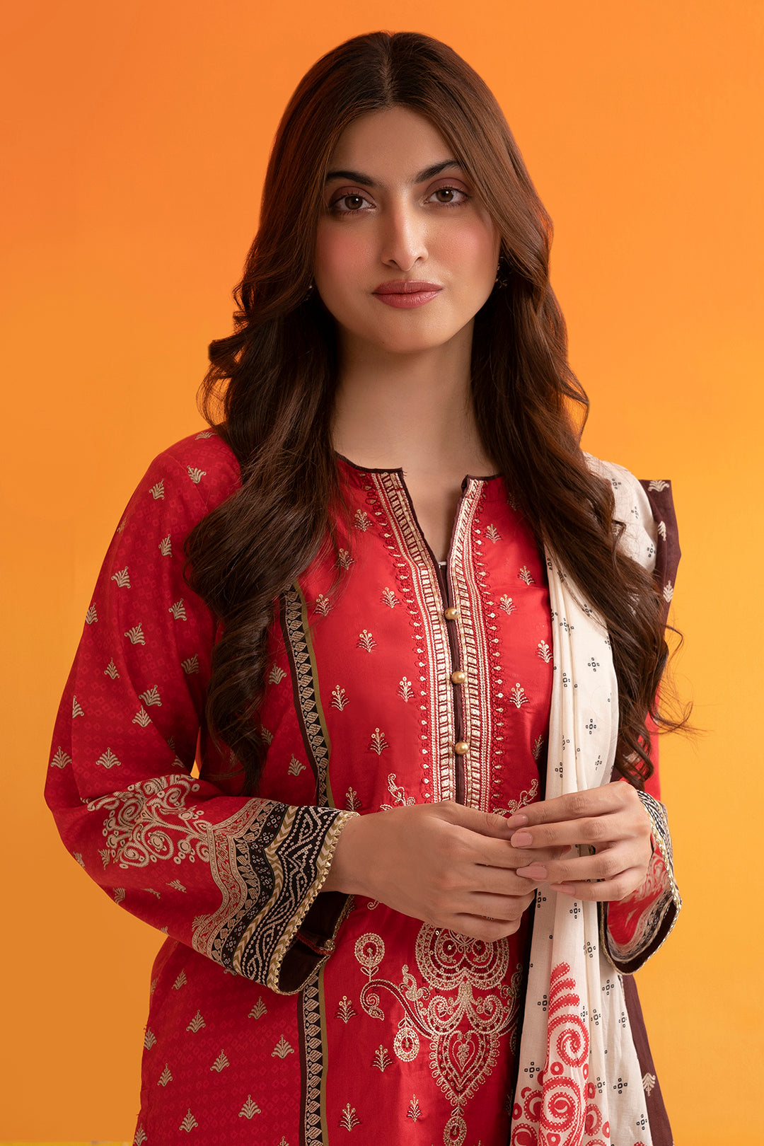 Embroidered Kurta Dupatta Trouser - 1713