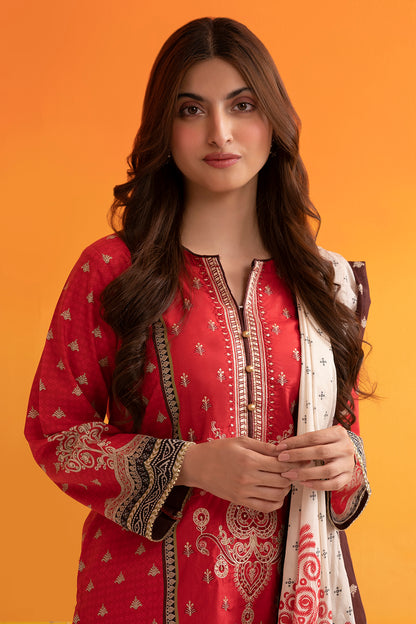 Embroidered Kurta Dupatta Trouser - 1713