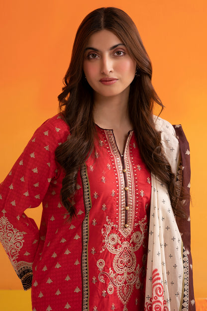 Embroidered Kurta Dupatta Trouser - 1713