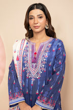Embroidered Kurta Dupatta Trouser - 1715