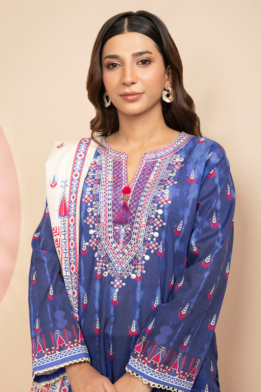 Embroidered Kurta Dupatta Trouser - 1715