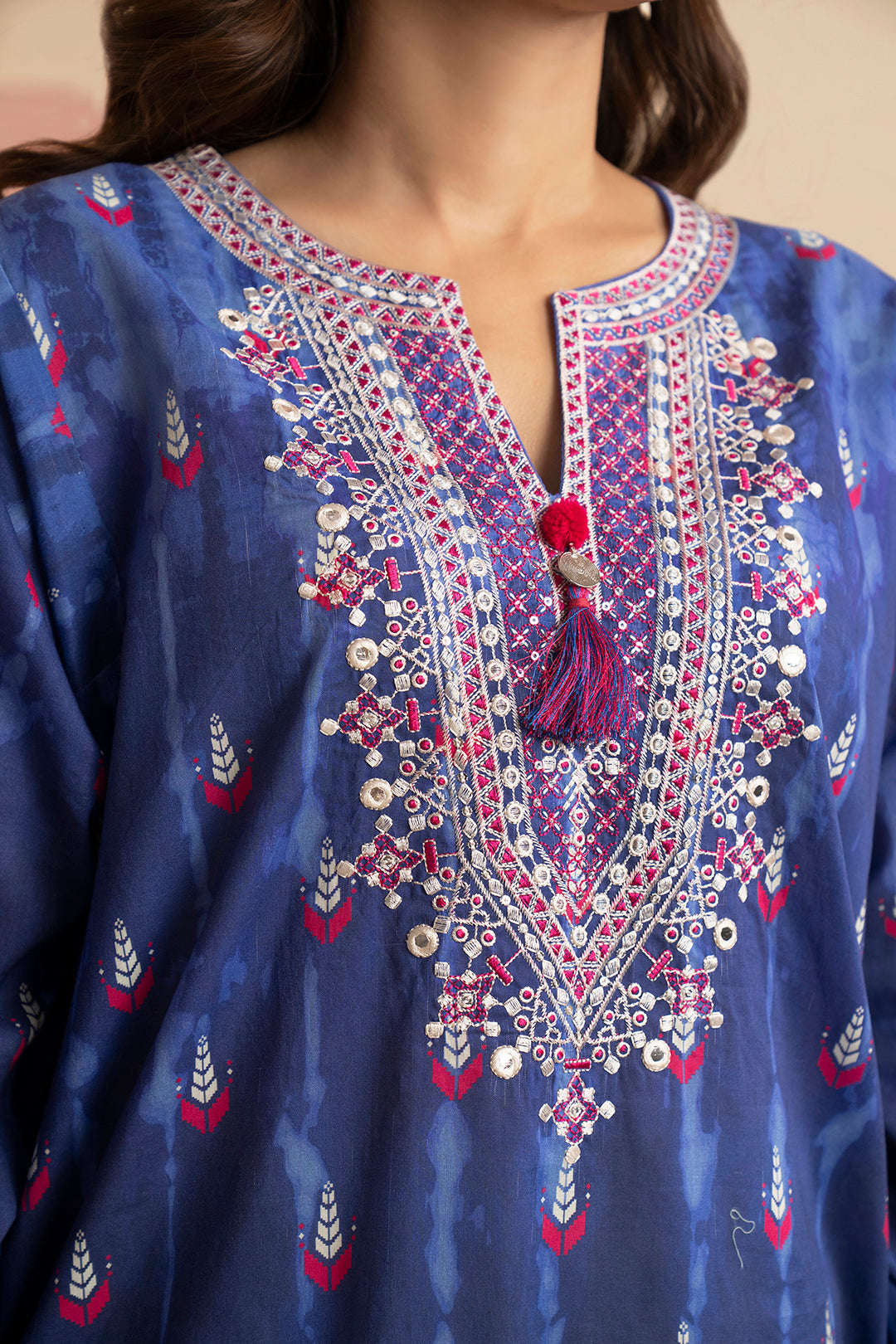 Embroidered Kurta Dupatta Trouser - 1715