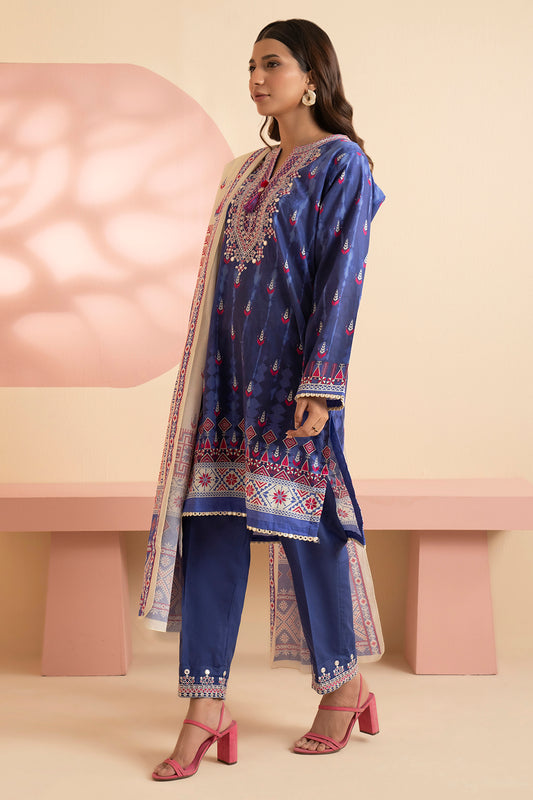 Embroidered Kurta Dupatta Trouser - 1715