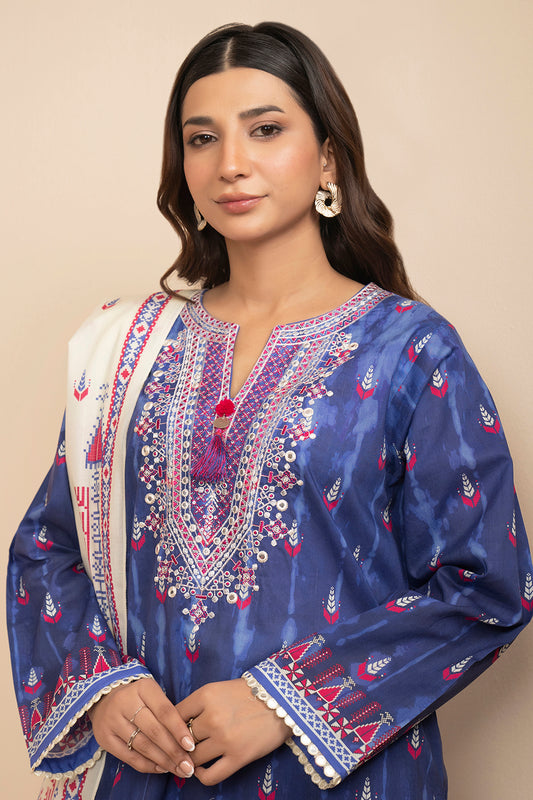 Embroidered Kurta Dupatta Trouser - 1715