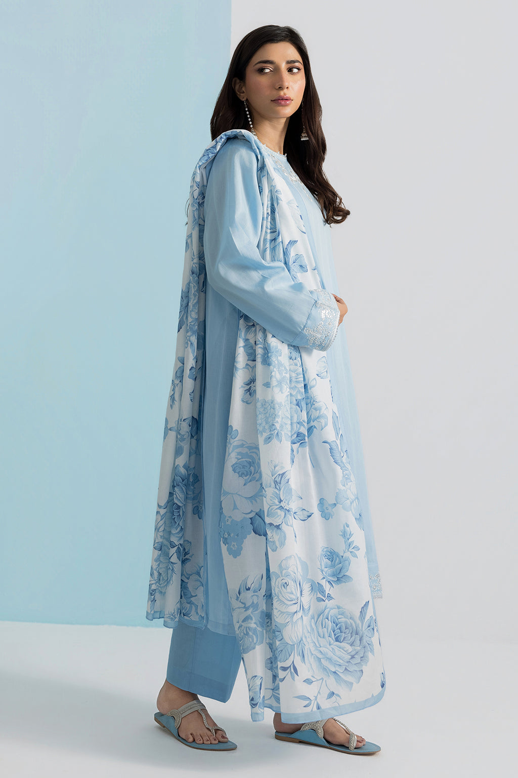 Embroidered Kurta Dupatta Trouser - 1717