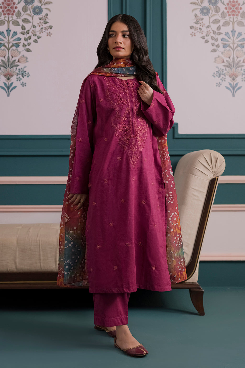 Embroidered Kurta Dupatta Trouser - 1720