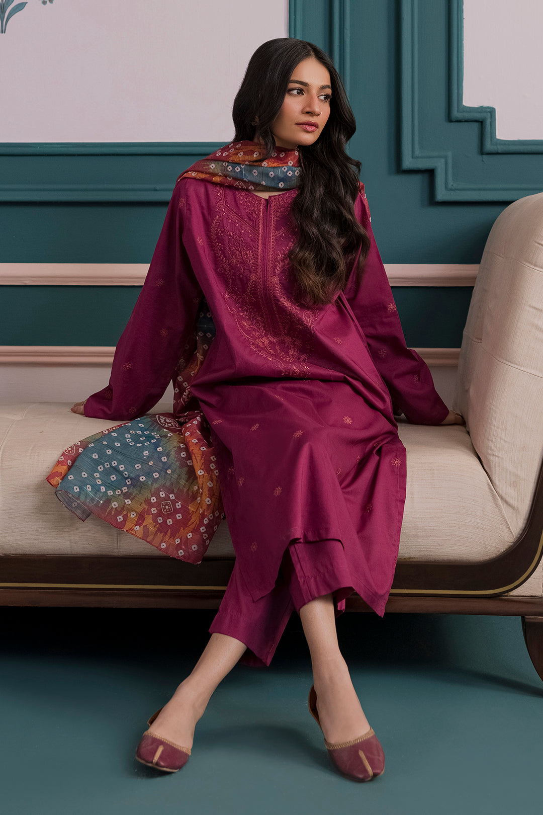 Embroidered Kurta Dupatta Trouser - 1720