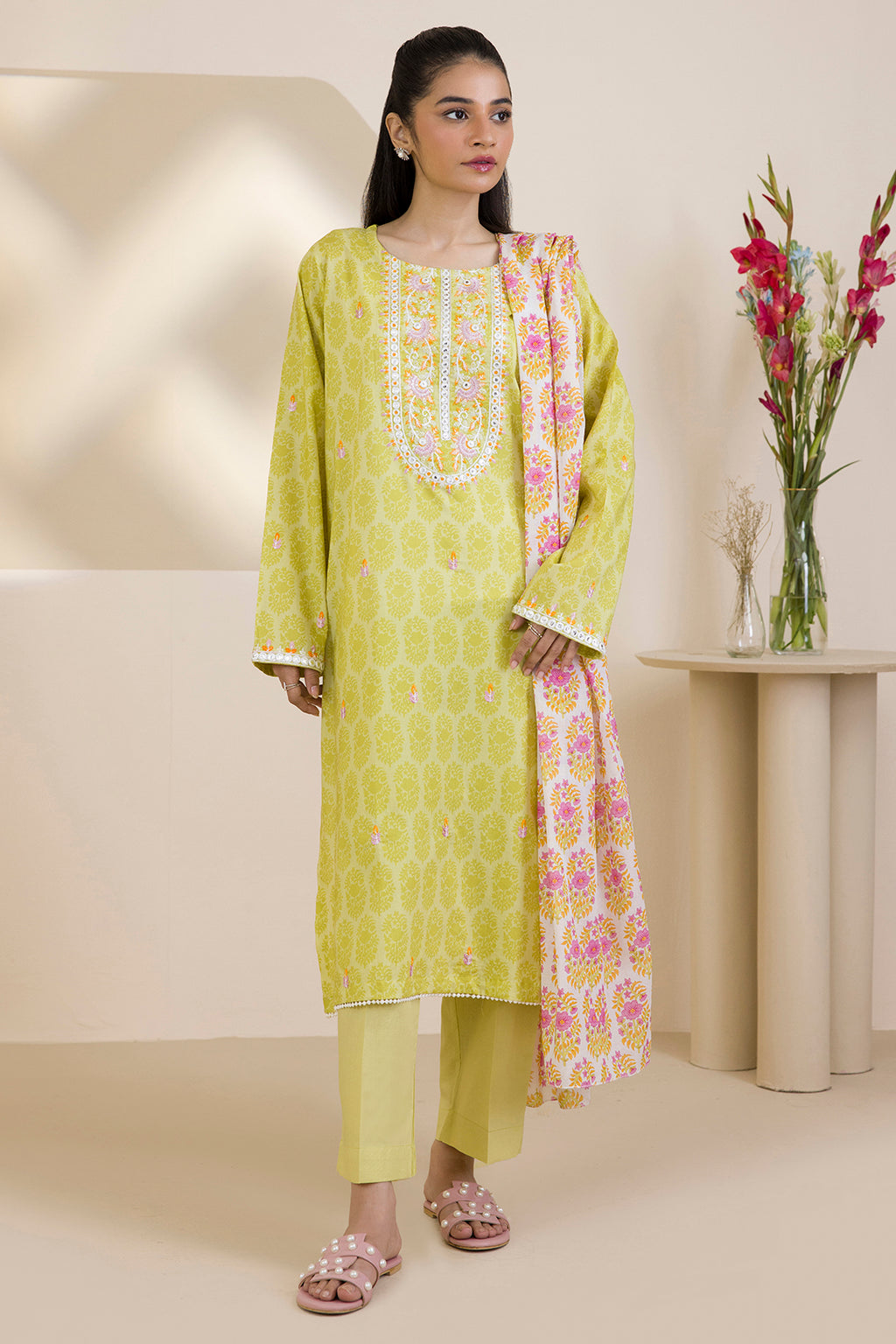 Embroidered Kurta Dupatta Trouser - 1787