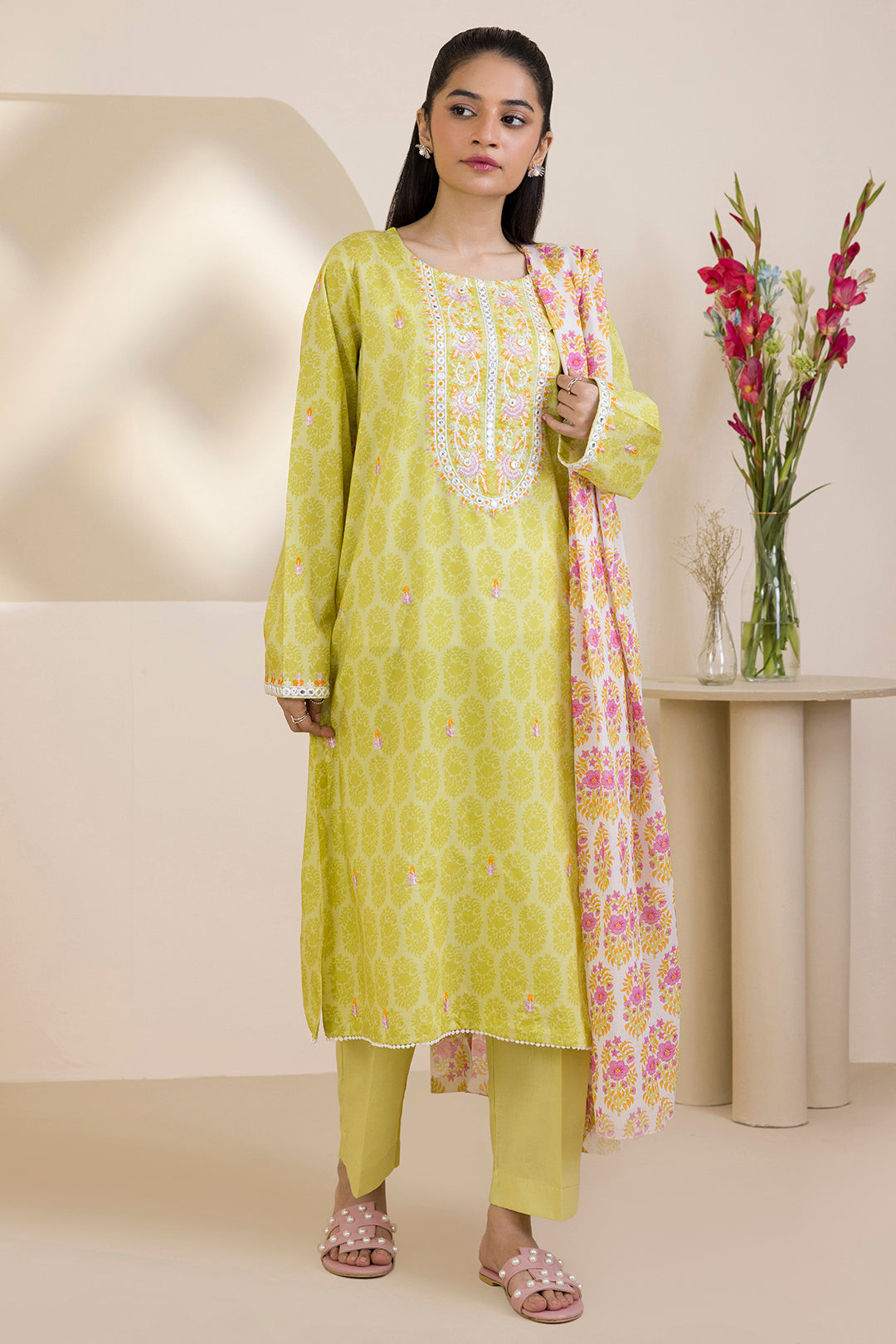 Embroidered Kurta Dupatta Trouser - 1787