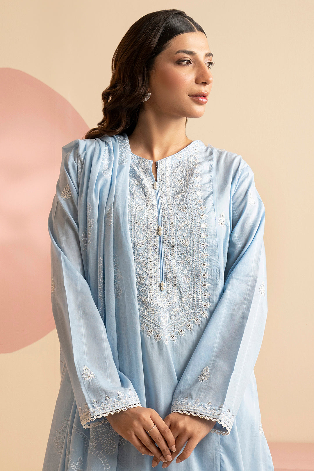 Embroidered Kurta Dupatta Trouser - 1788