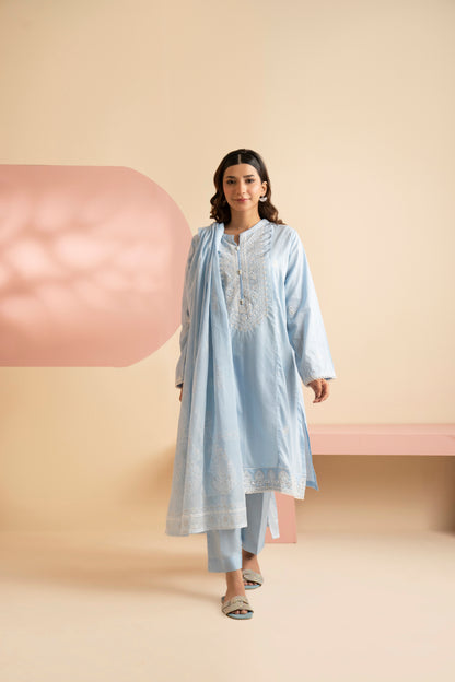 Embroidered Kurta Dupatta Trouser - 1788
