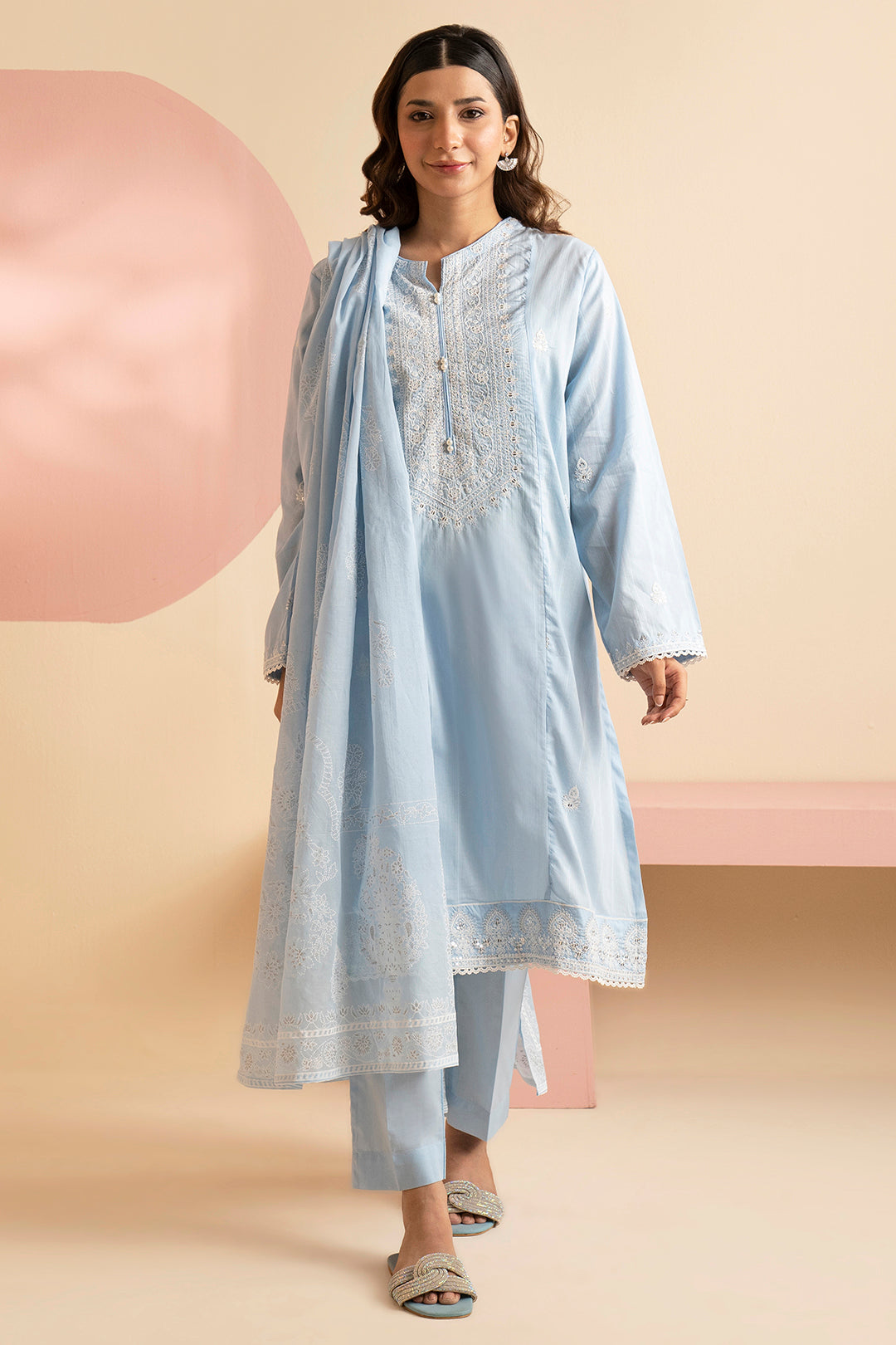 Embroidered Kurta Dupatta Trouser - 1788