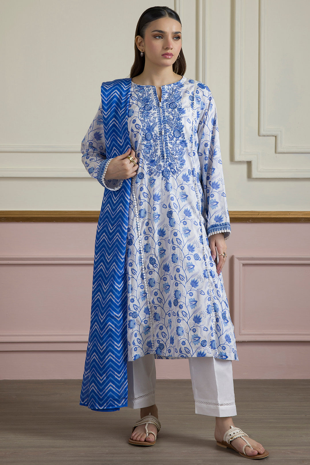 Embroidered Kurta Dupatta Trouser - 1789