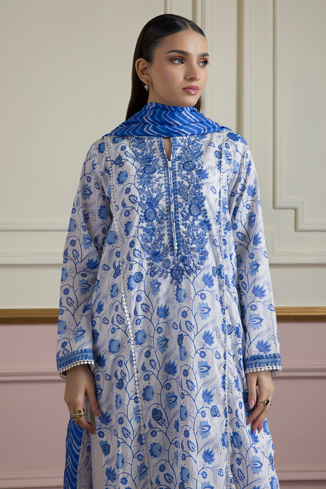 Embroidered Kurta Dupatta Trouser - 1789