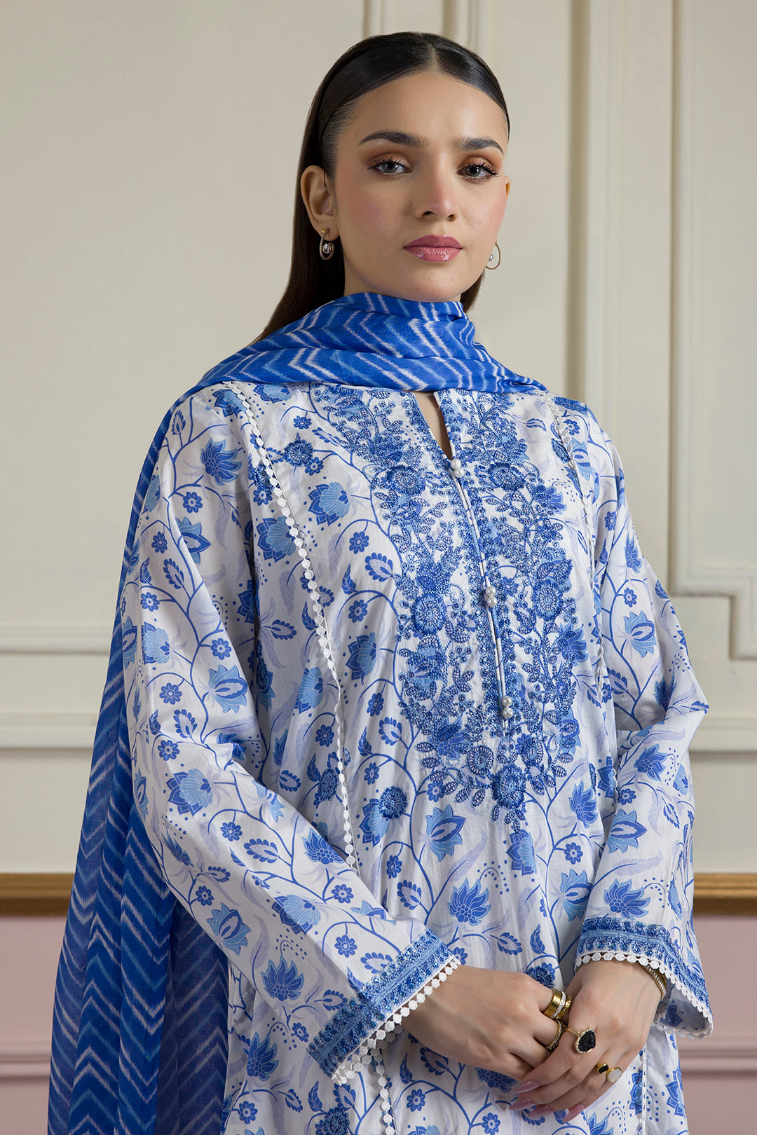 Embroidered Kurta Dupatta Trouser - 1789