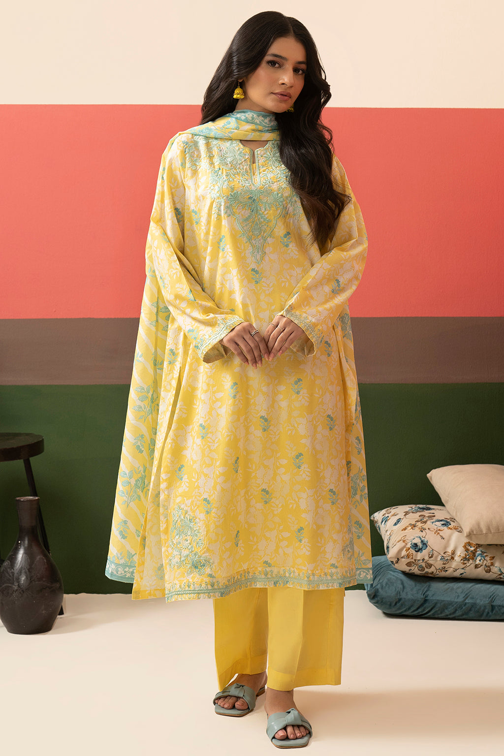 Embroidered Kurta Dupatta Trouser - 1831