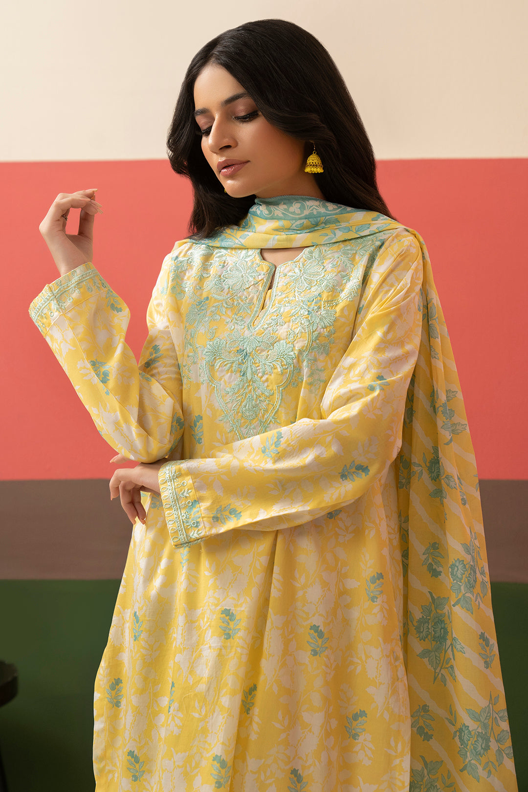 Embroidered Kurta Dupatta Trouser - 1831