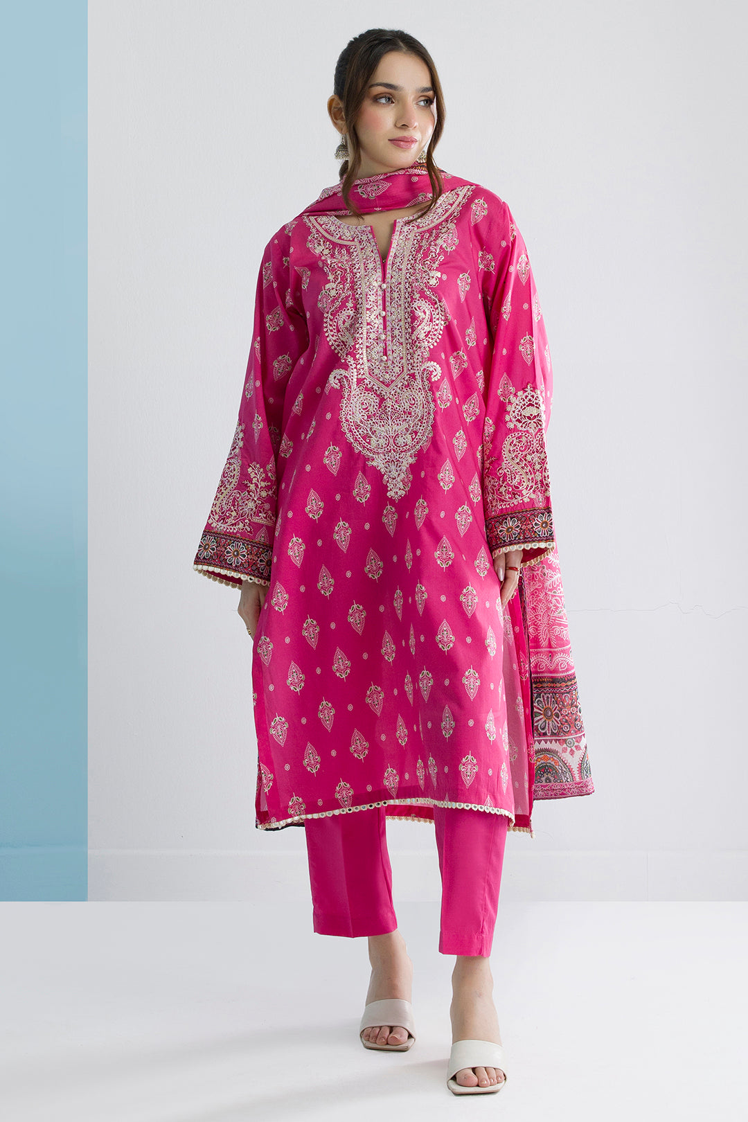 Embroidered Kurta Dupatta Trouser - 1834