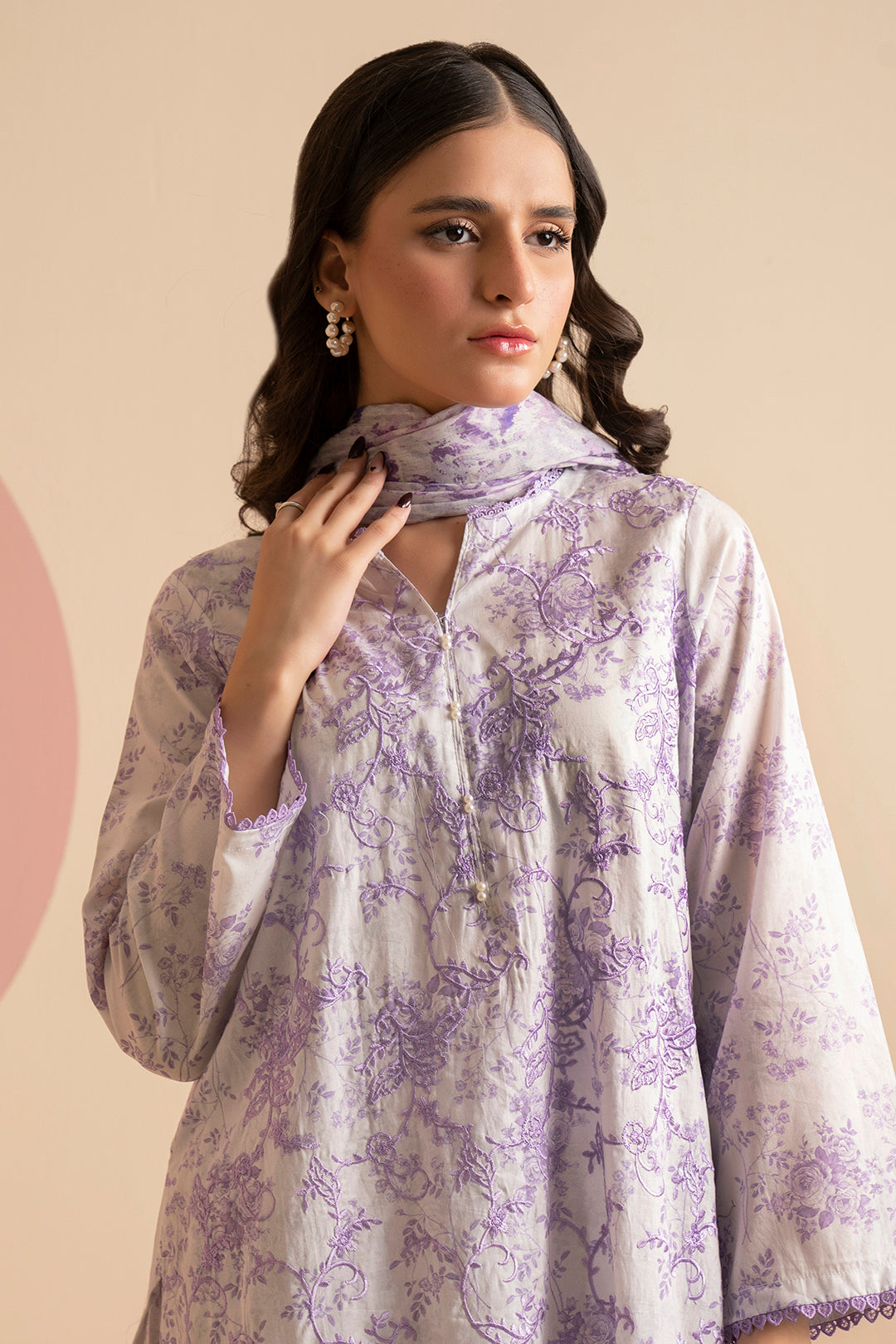 Embroidered Kurta Dupatta Trouser - 1865