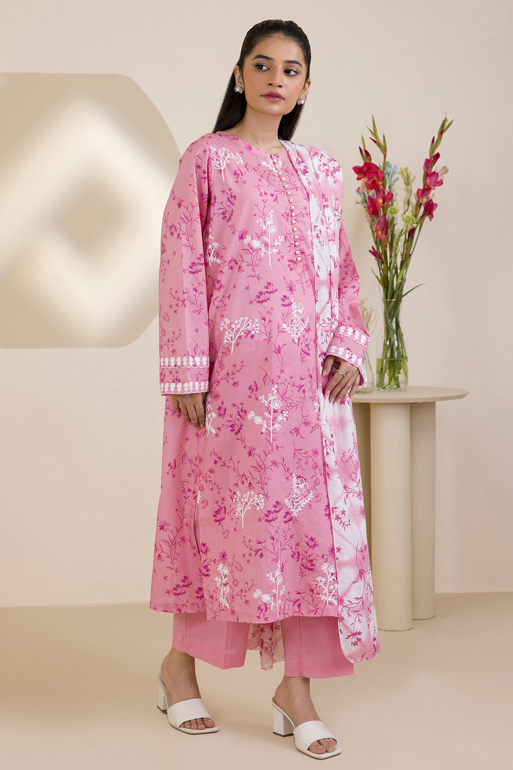 Embroidered Kurta Dupatta Trouser - 1867