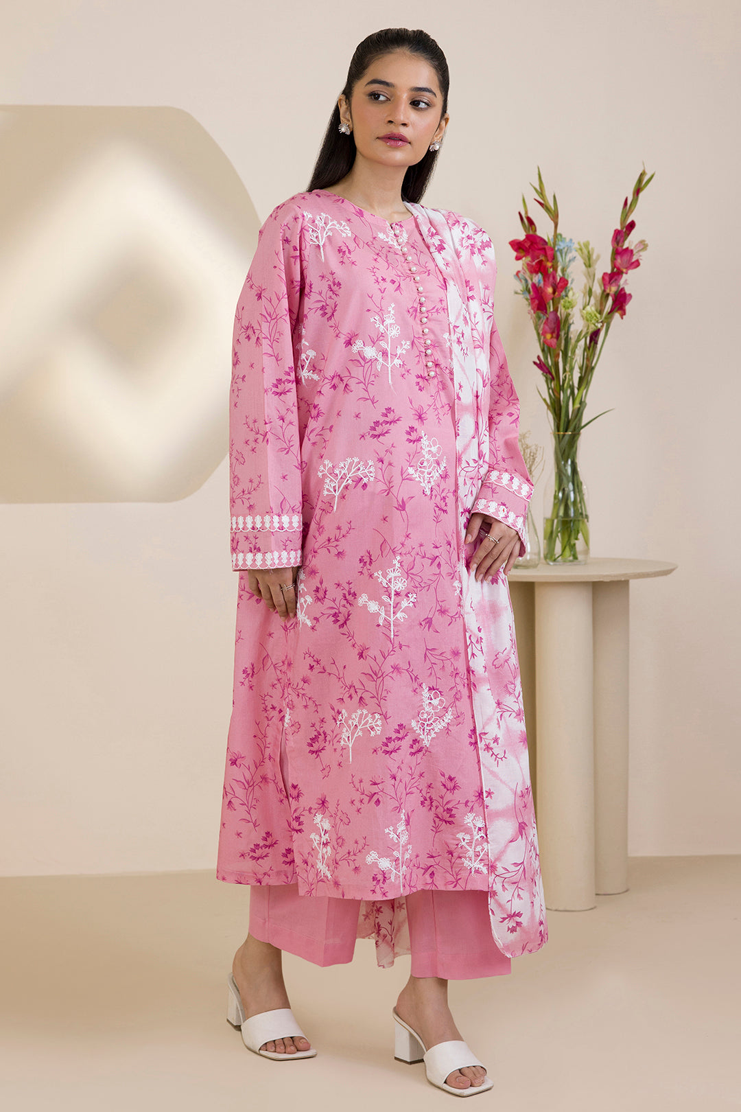Embroidered Kurta Dupatta Trouser - 1867