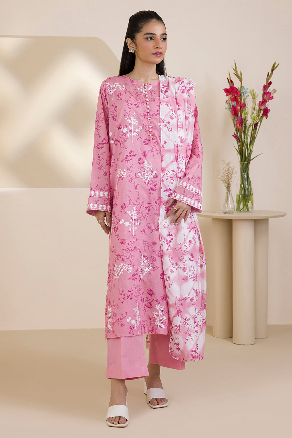 Embroidered Kurta Dupatta Trouser - 1867