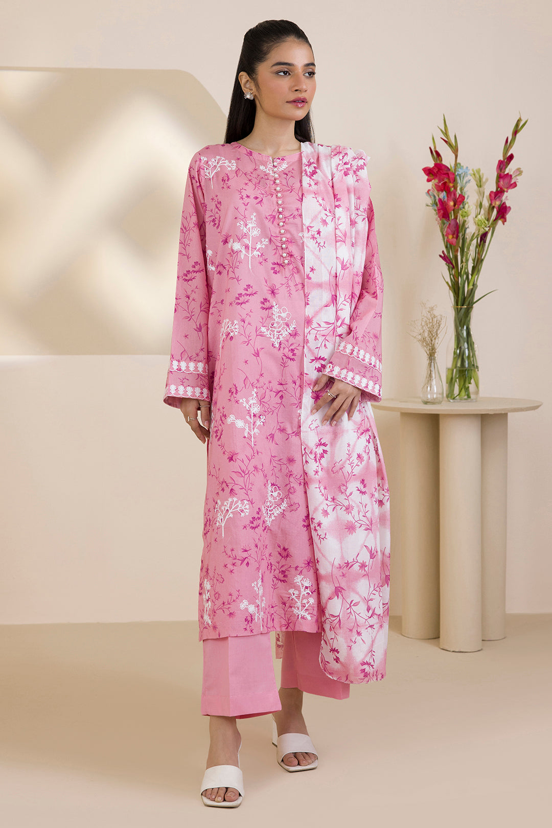 Embroidered Kurta Dupatta Trouser - 1867