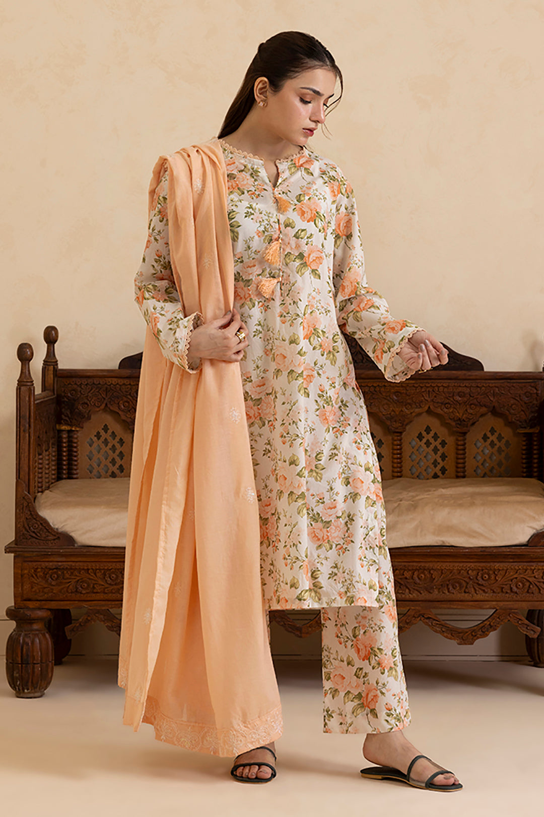 Embroidered Kurta Dupatta Trouser - 1868