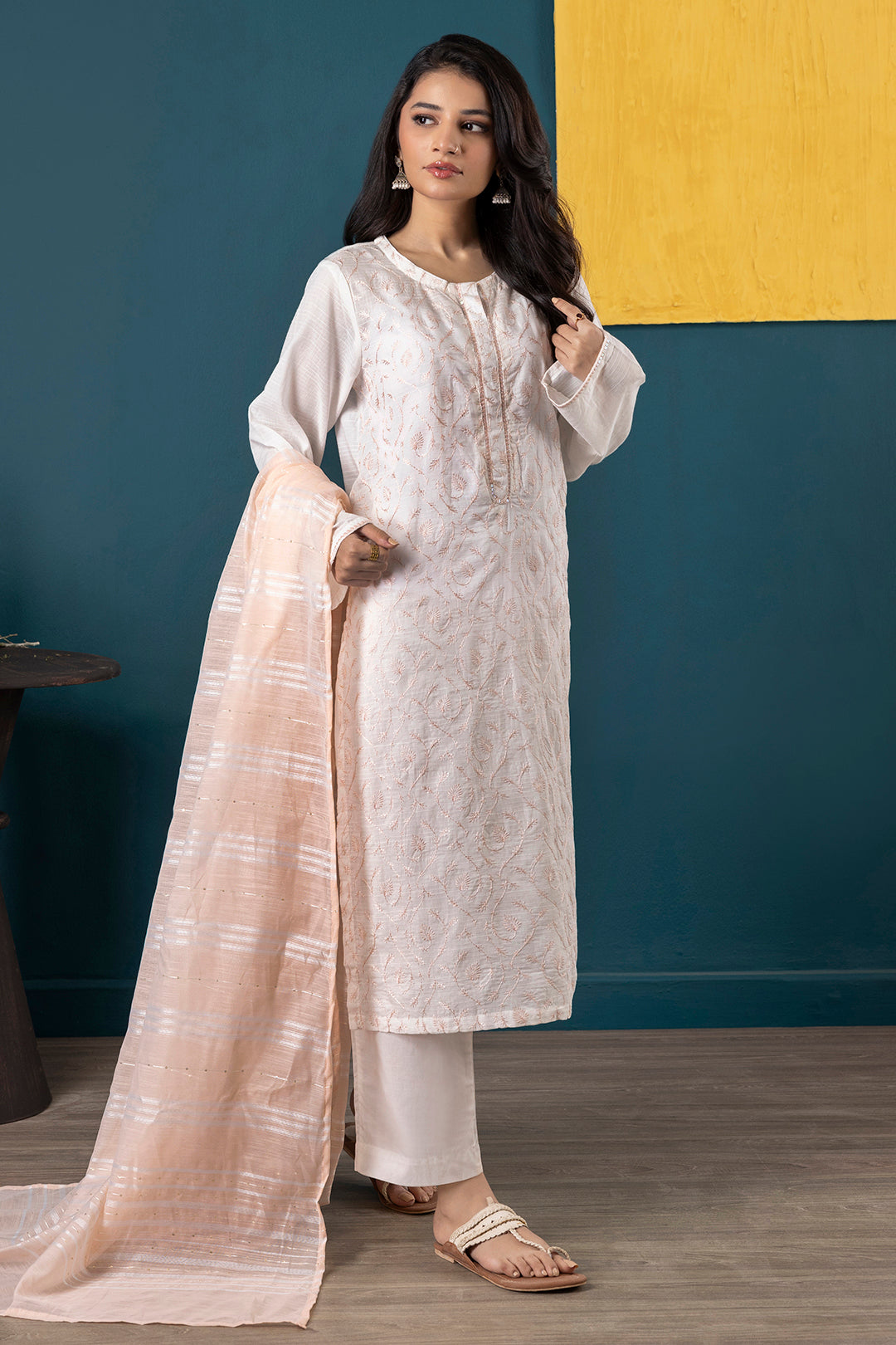 Embroidered Kurta Dupatta Trouser - 1933