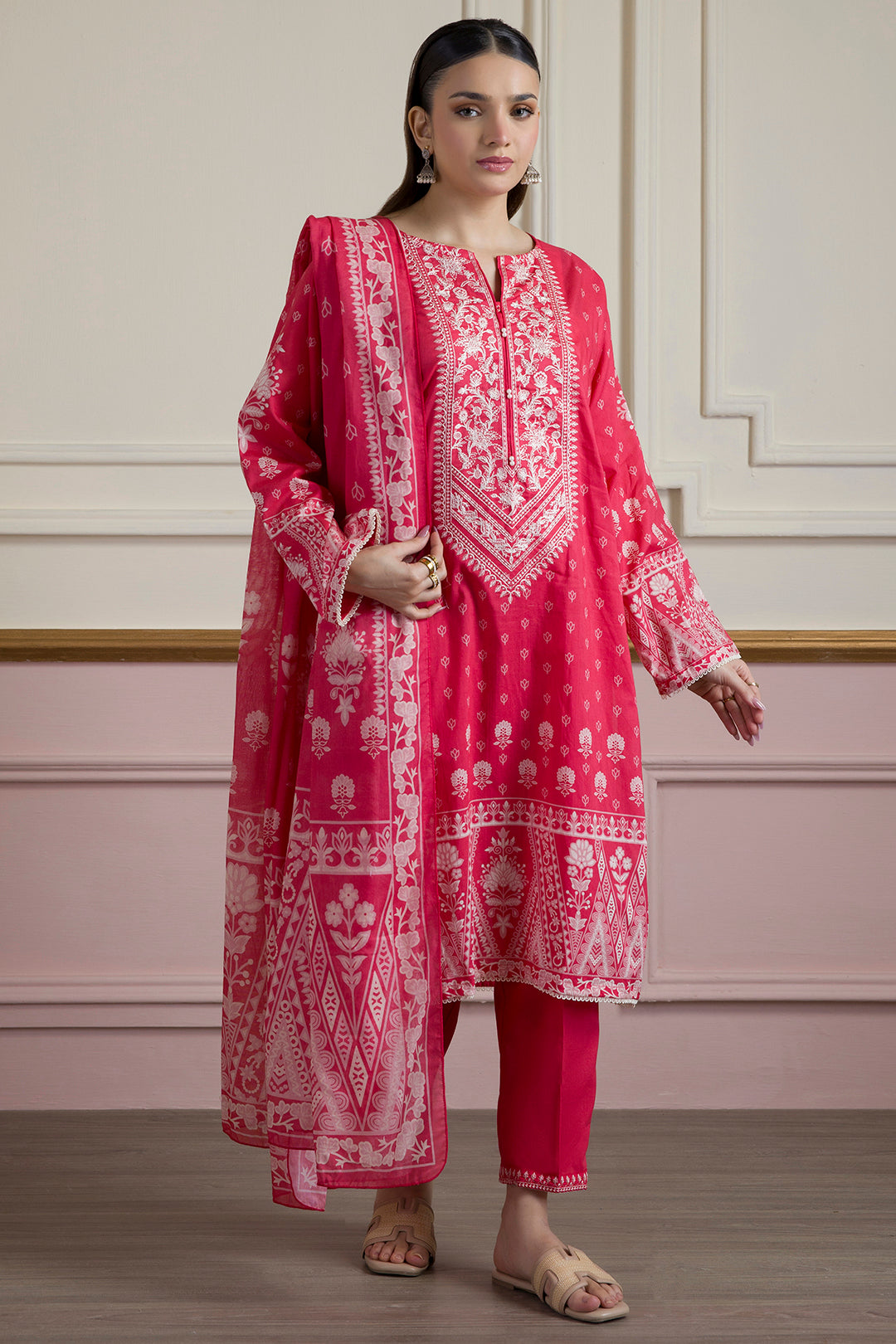 Embroidered Kurta Dupatta Trouser - 1934