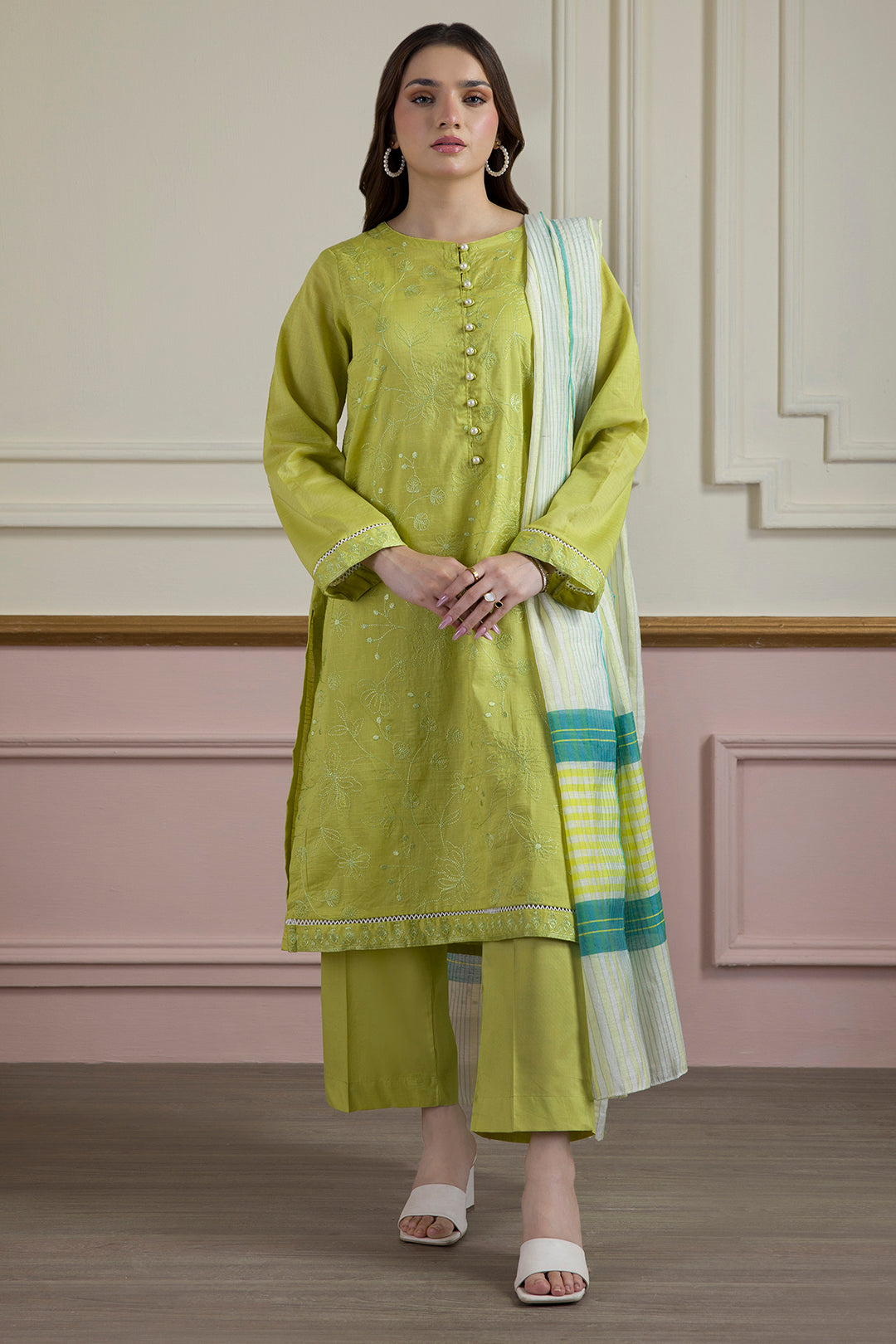 Embroidered Kurta Dupatta Trouser - 1935