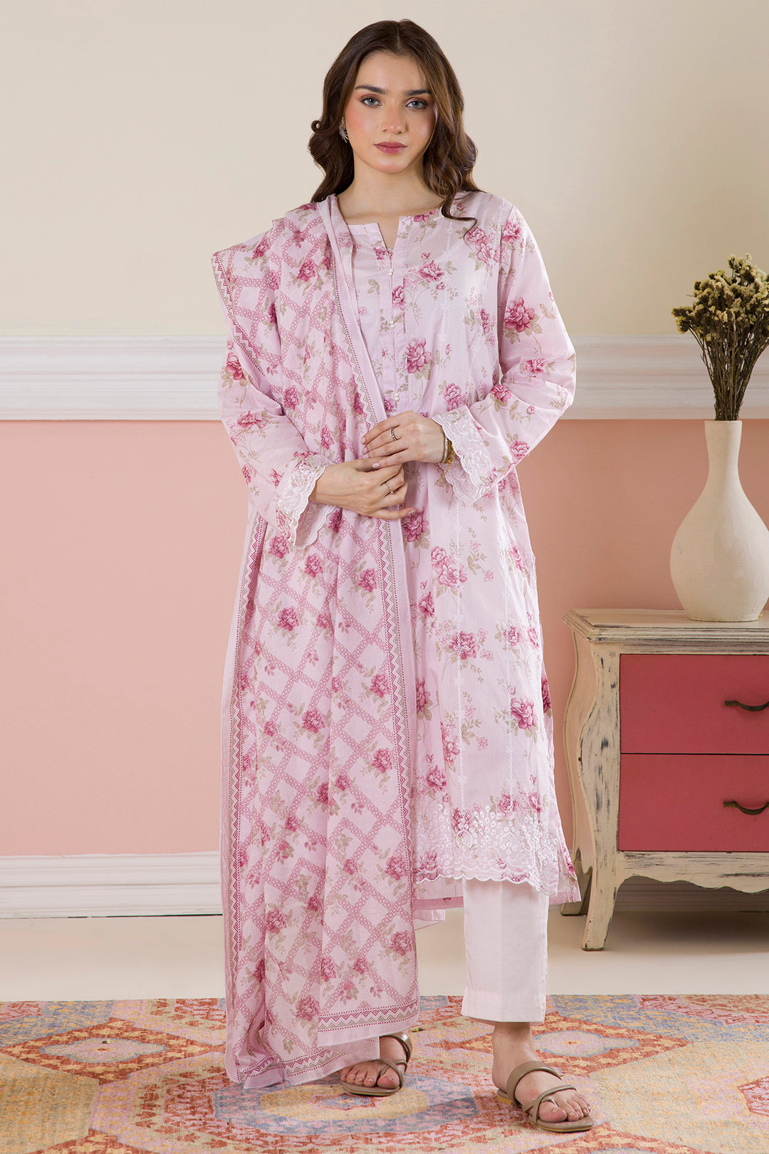 Embroidered Kurta Dupatta Trouser - 1988
