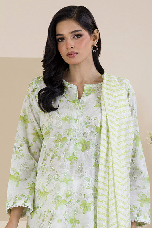 Embroidered Kurta Dupatta Trouser - 1990