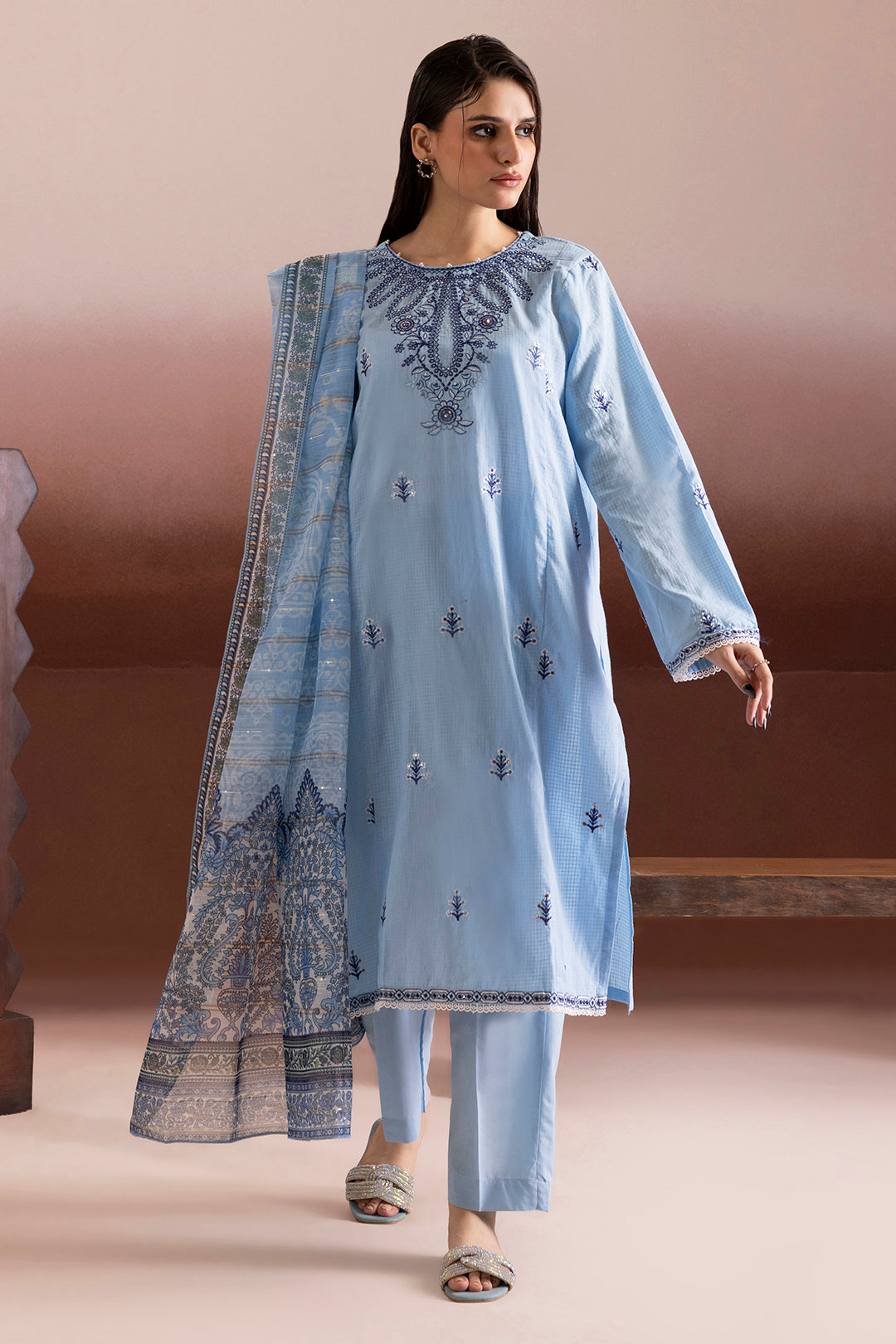 Embroidered Kurta Dupatta Trouser - 2021