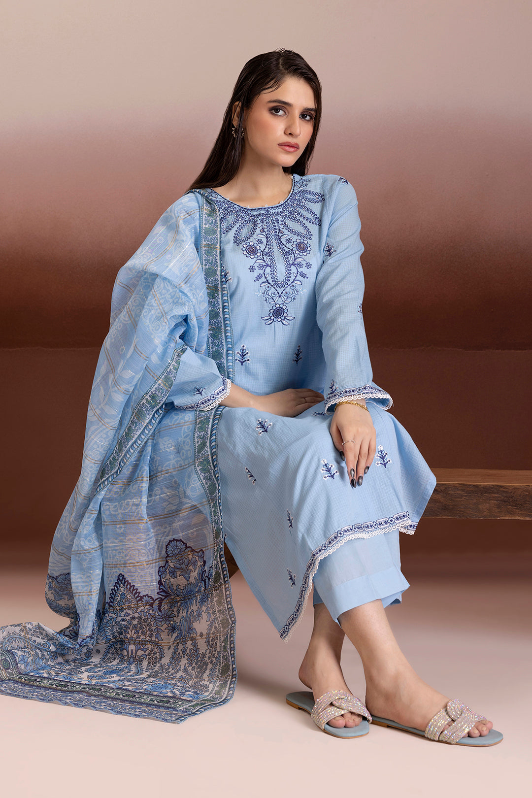 Embroidered Kurta Dupatta Trouser - 2021