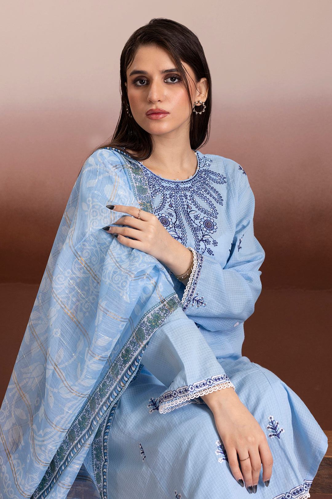 Embroidered Kurta Dupatta Trouser - 2021
