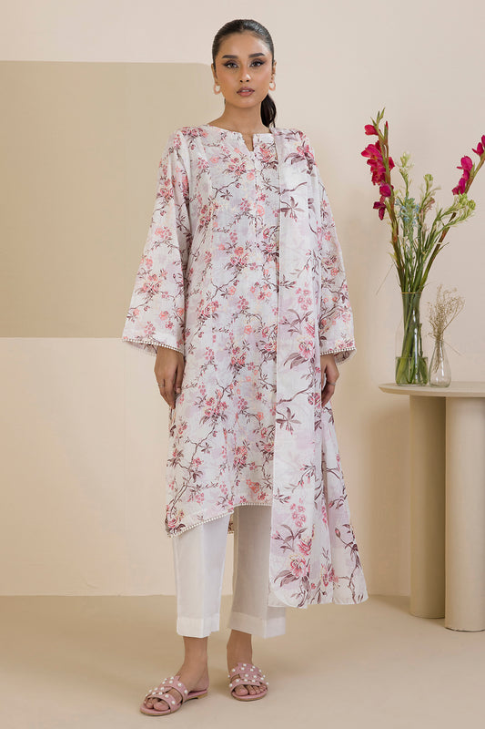 Embroidered Kurta Dupatta Trouser - 2058