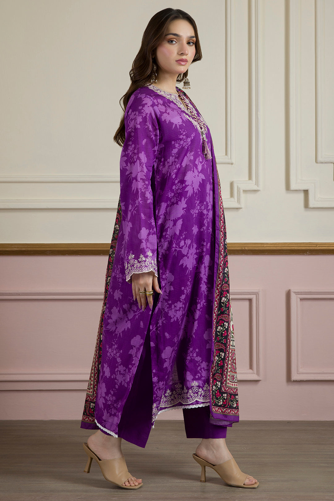Embroidered Kurta Dupatta Trouser - 2059
