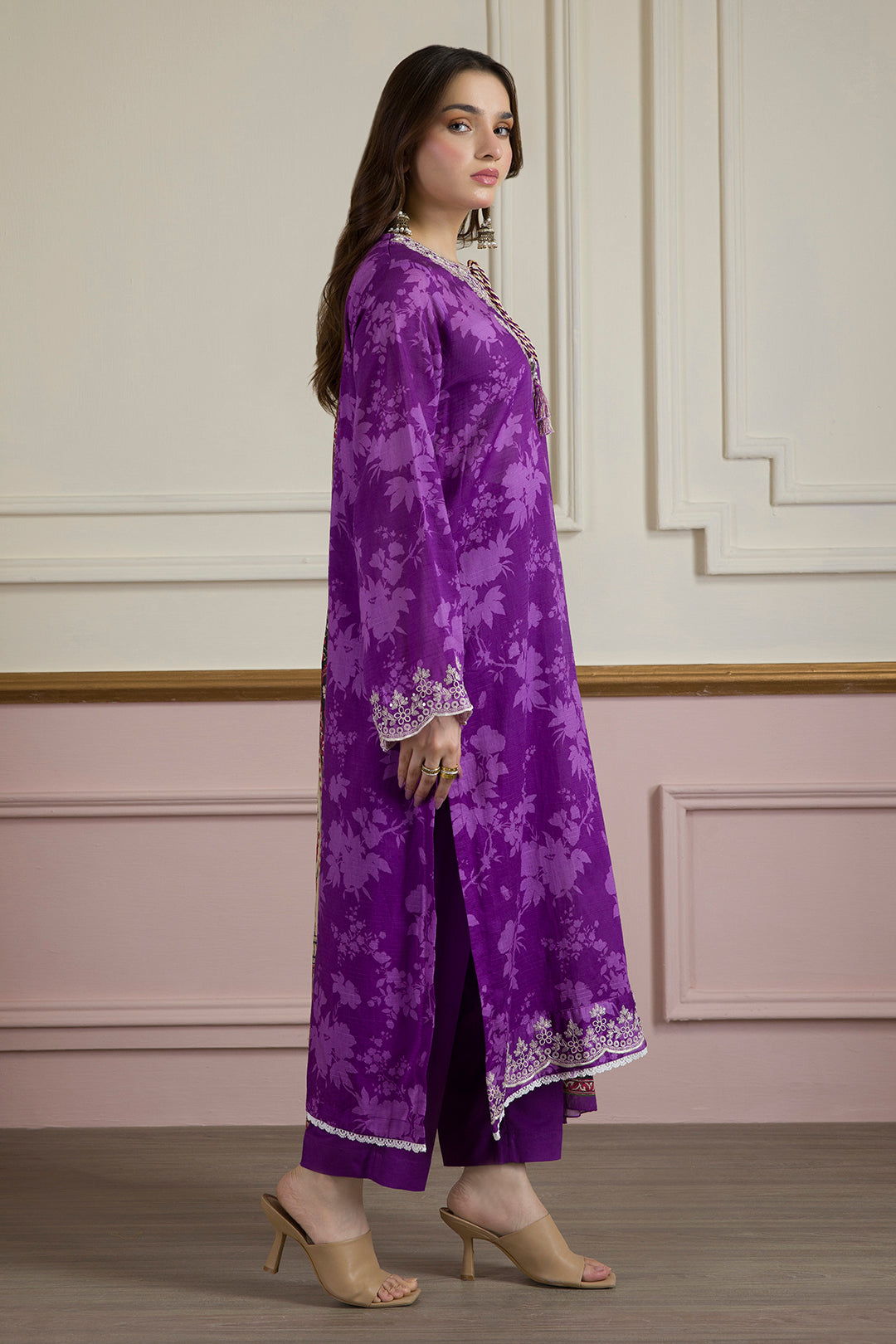 Embroidered Kurta Dupatta Trouser - 2059