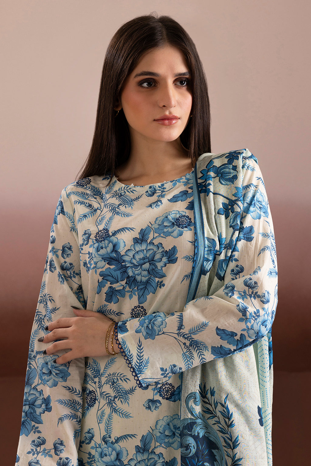 Embroidered Kurta Dupatta Trouser - 2112