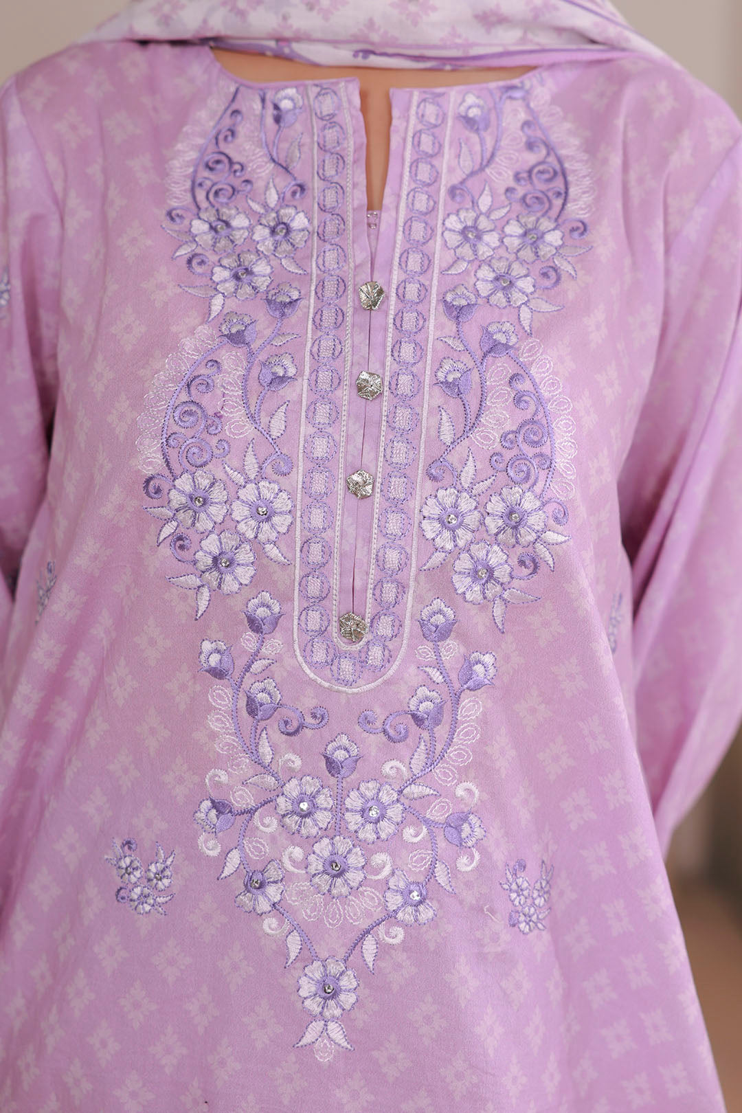 Embroidered Kurta Dupatta Trouser - 2139