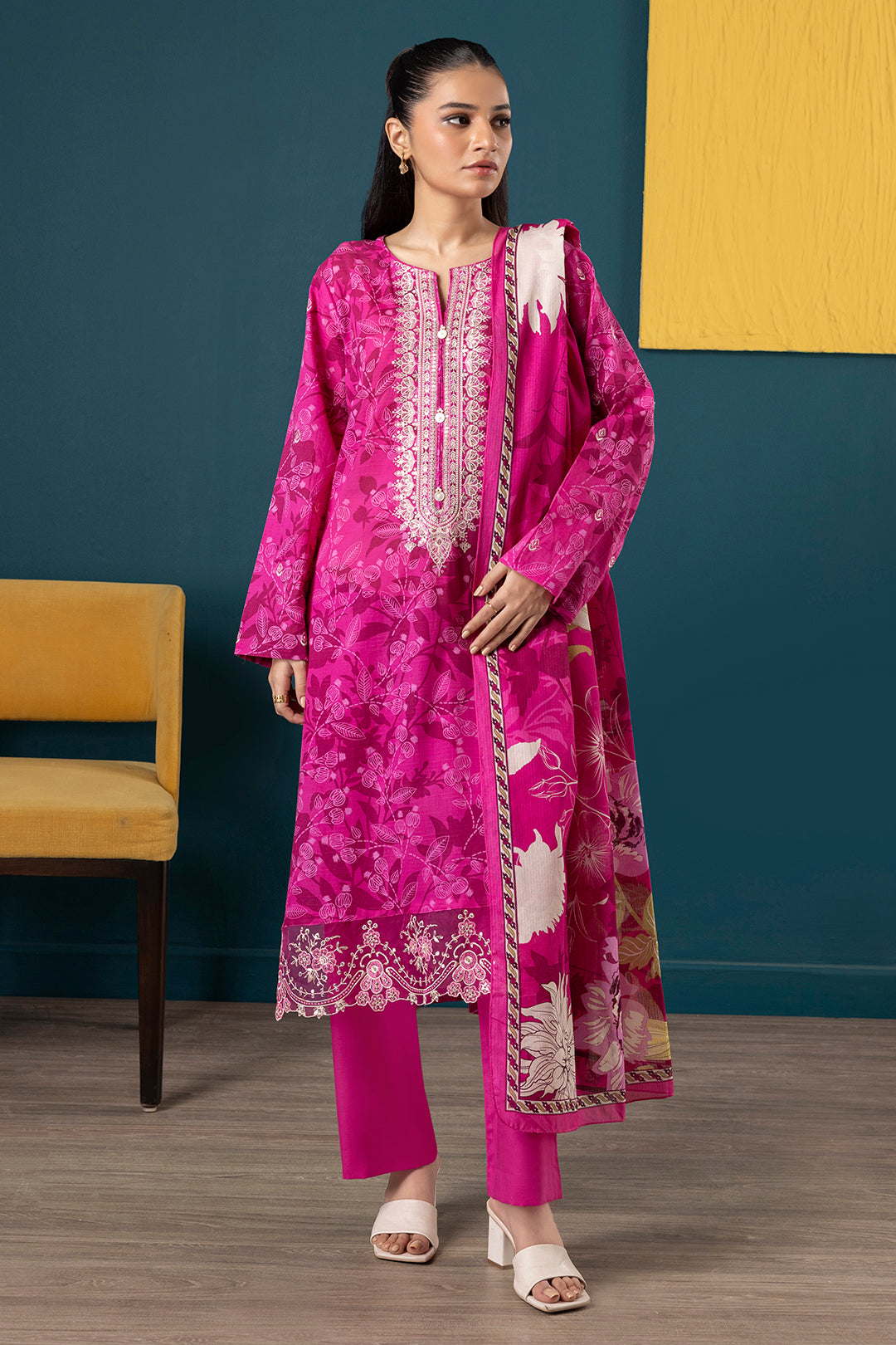 Embroidered Kurta Dupatta Trouser - 2140