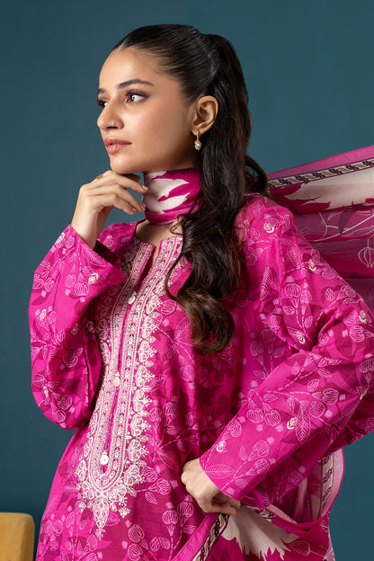 Embroidered Kurta Dupatta Trouser - 2140