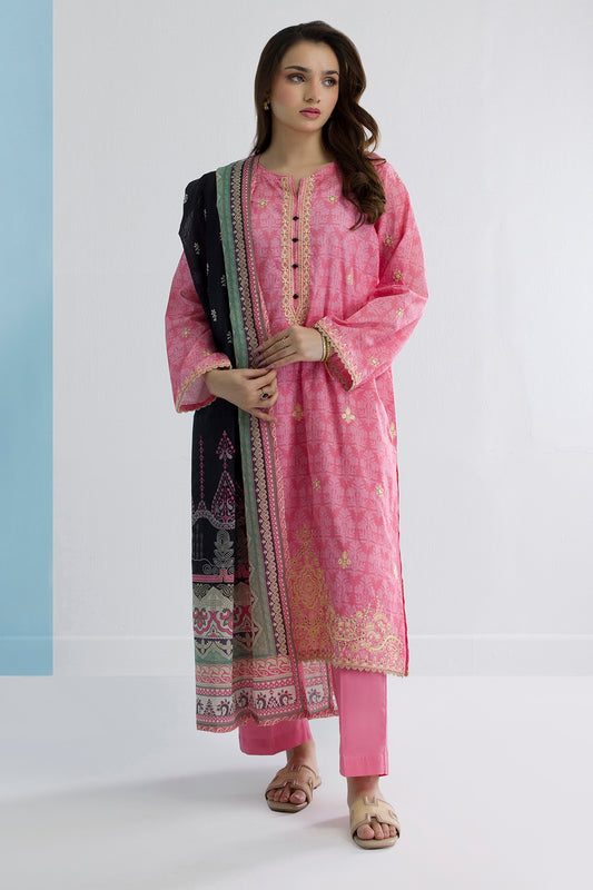 Embroidered Kurta Dupatta Trouser - 2198