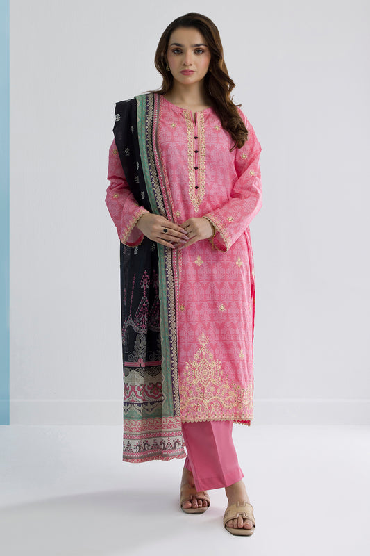 Embroidered Kurta Dupatta Trouser - 2198